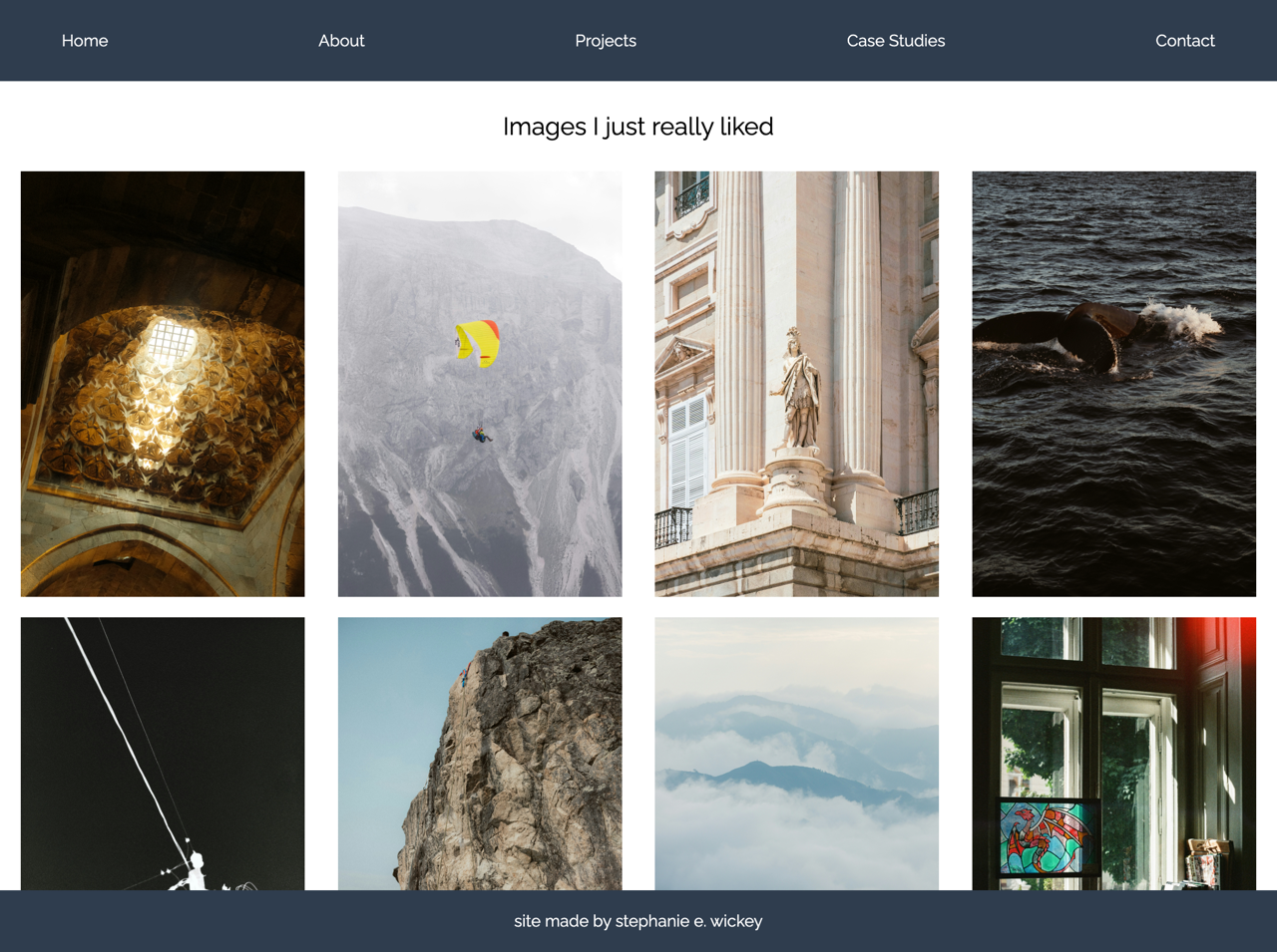 Image web page styled by flex first row of photos