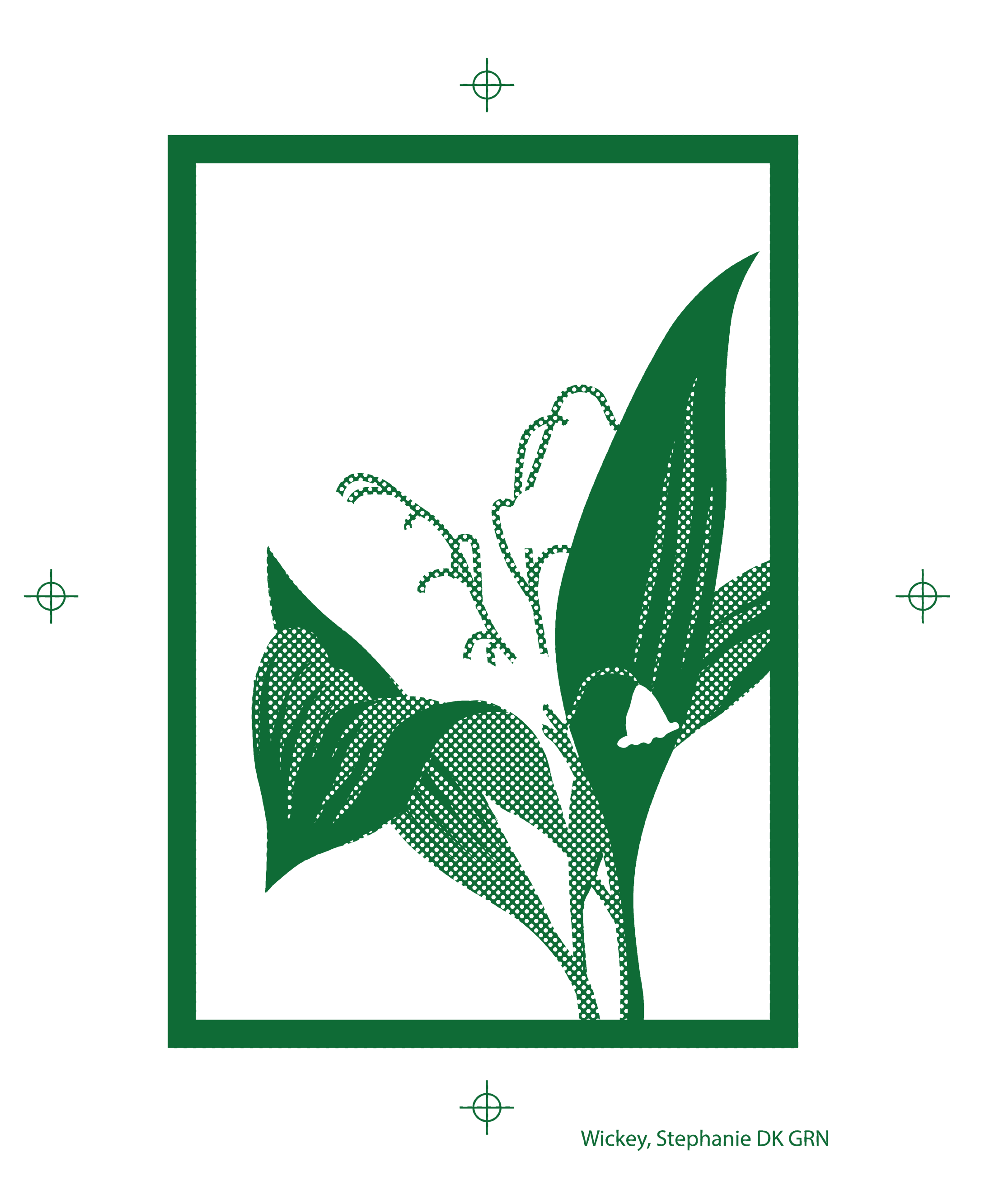 Green separation tif file for a 2 color flower design.